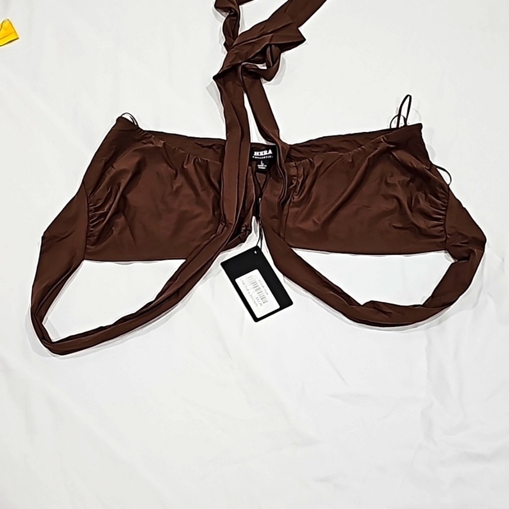 Sexy Boutique crop TOP Size L brown